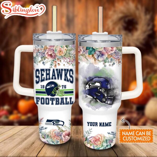 Custom Name NFL Seattle Seahawks Custom Stanley Tumbler 40oz With Handle