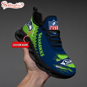 Custom Name NFL Seattle Seahawks Max Soul Shoes