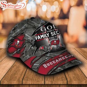 Custom Name NFL Tampa Bay Buccaneers God First Family Second All Over Print 3D Classic Cap