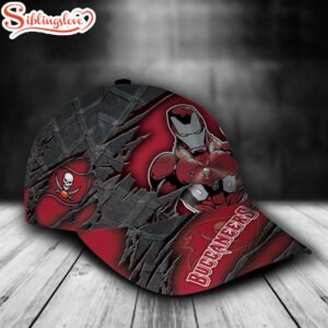 Custom Name NFL Tampa Bay Buccaneers Iron Man All Over Print 3D Classic Cap