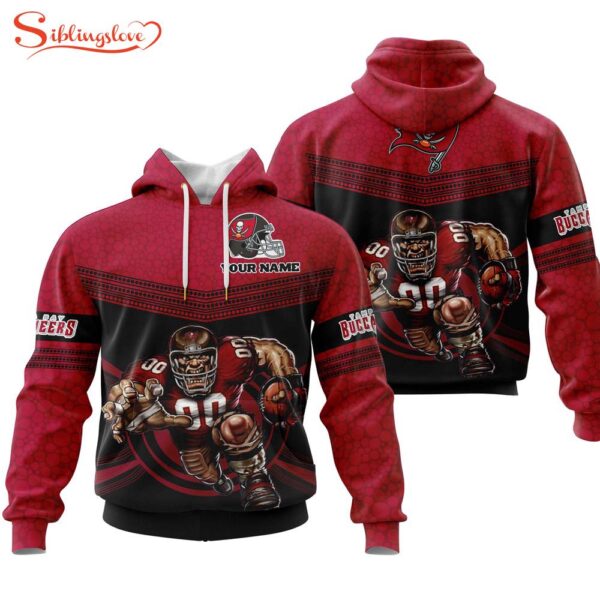 Custom Name NFL Tampa Bay Buccaneers Mascot All Over Print Hoodie Shirt