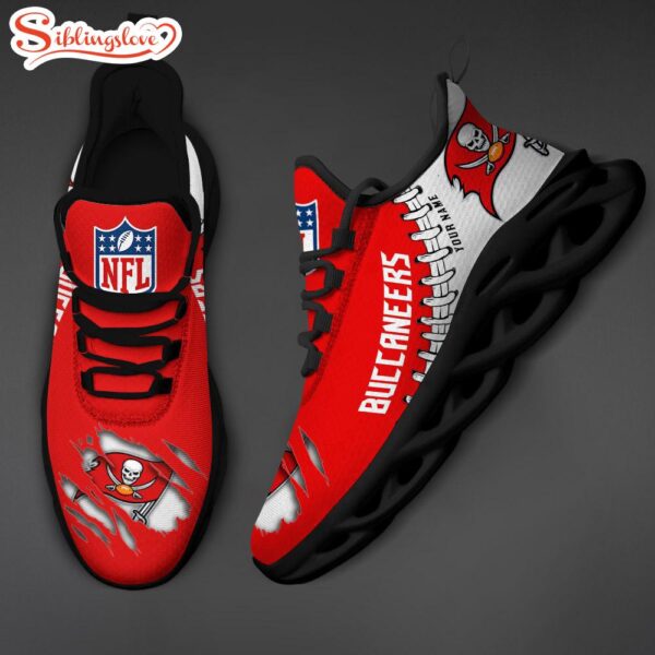 Custom Name NFL Tampa Bay Buccaneers Max Soul Shoes