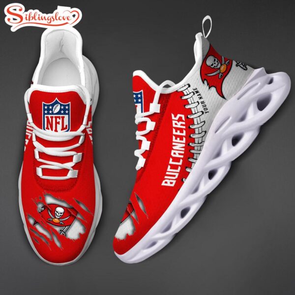 Custom Name NFL Tampa Bay Buccaneers Max Soul Shoes