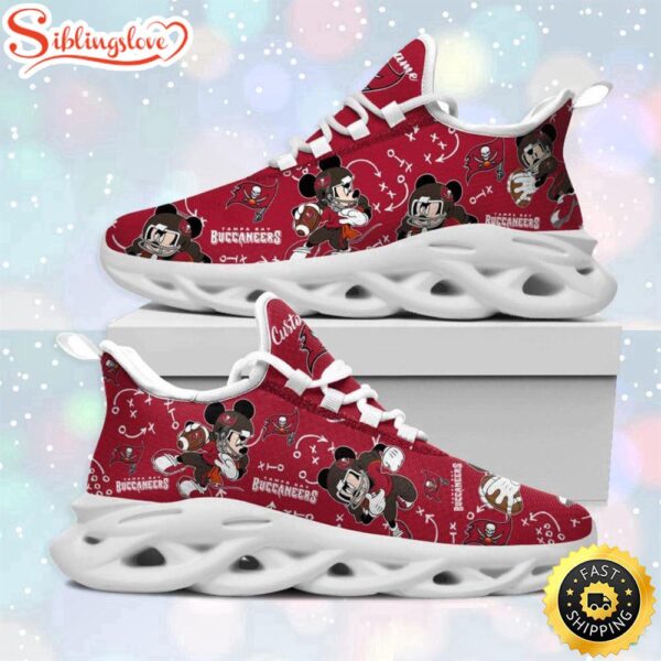 Custom Name NFL Tampa Bay Buccaneers Mickey Mouse Max Soul Shoes