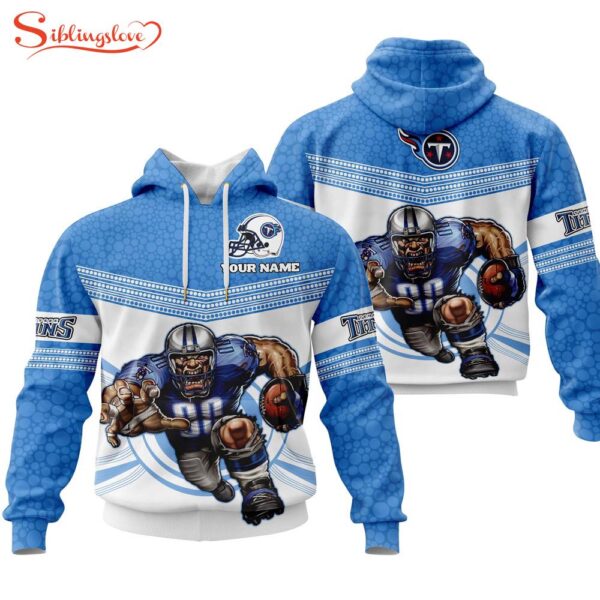 Custom Name NFL Tennessee Titans Mascot All Over Print Hoodie Shirt