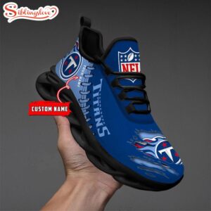 Custom Name NFL Tennessee Titans Max Soul Shoes