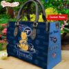 Custom Name NFL Tennessee Titans Pooh Bear Leather Handbag For Fans