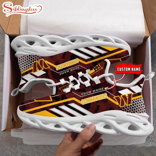 Custom Name NFL Washington Commanders Clunky Max Soul Shoes