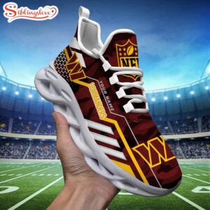 Custom Name NFL Washington Commanders Clunky Max Soul Shoes