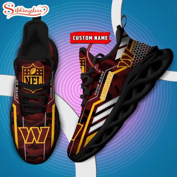 Custom Name NFL Washington Commanders Clunky Max Soul Shoes