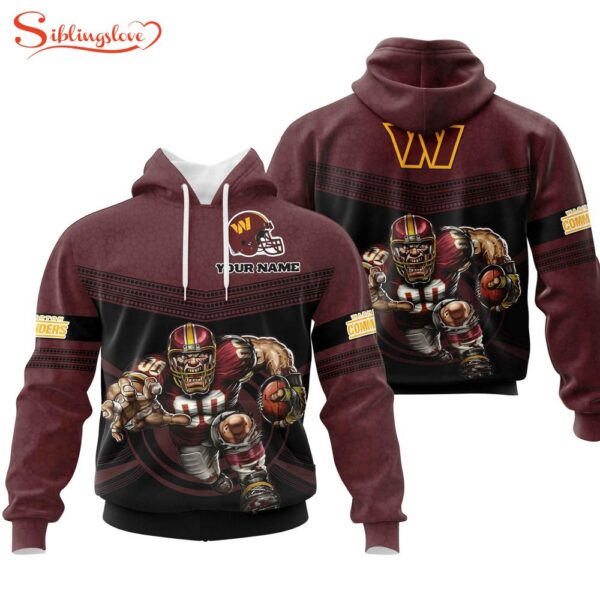 Custom Name NFL Washington Commanders Mascot All Over Print Hoodie Shirt