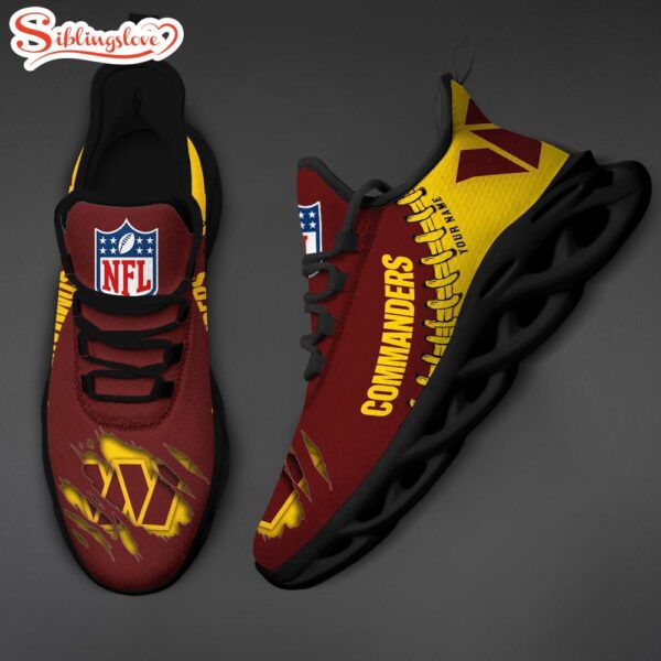 Custom Name NFL Washington Redskins Max Soul Shoes