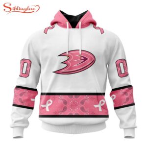 Custom Name NHL Anaheim Ducks In October We Wear pink Breast Cancer 3D Hoodie Shirt