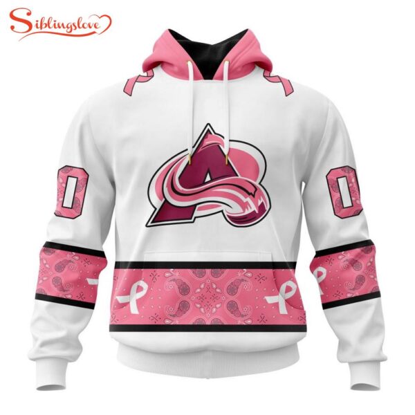 Custom Name NHL Colorado Avalanche In October We Wear pink Breast Cancer 3D Hoodie Shirt