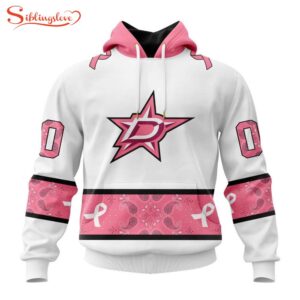 Custom Name NHL Dallas Stars In October We Wear pink Breast Cancer 3D Hoodie Shirt