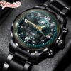 Custom Name  Philadelphia Eagles NFL 3D Football Sport Black Stainless Steel Watch