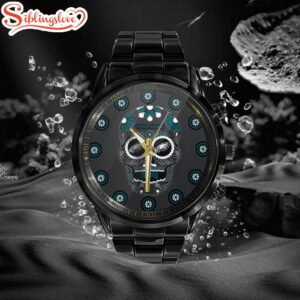 Custom Name Philadelphia Eagles NFL Men Black Stainless Steel Watch Gift For Fans