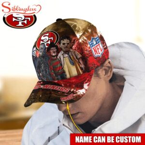 Custom Name San Francisco 49ers NFL Horror Movie Halloween Cap