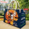 Custom Name Seattle Seahawks NFL Snoopy Halloween Women Leather Hand Bag