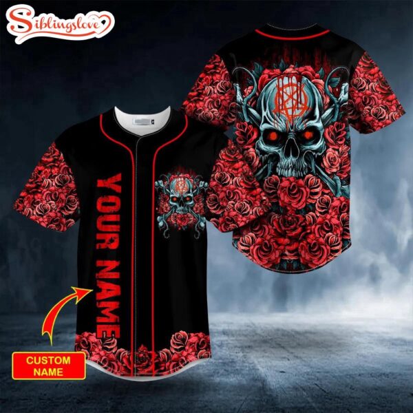 Custom Name Stuff N Roses Skull Halloween Baseball Jersey Shirt