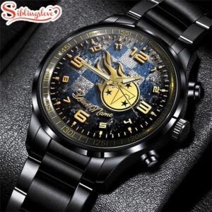 Custom Name Tennessee Titans NFL 3D Men Black Stainless Steel Watch Gift For Fans