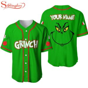 Custom Name The Grinch baseball Jersey Shirt