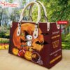 Custom Name Washington Commanders NFL Snoopy Halloween Women Leather Hand Bag