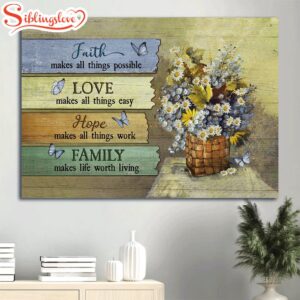 Daisy Flower Blue Butterfly Canvas…