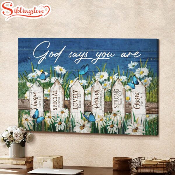 Daisy Garden God Says You Are Jesus Landscape Canvas Wall Art