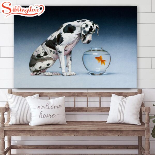 Dane And Fish Canvas Wall Art