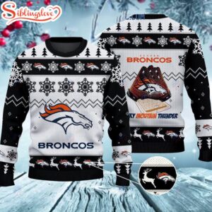 Denver Broncos Rocky Mountain Thunder Christmas Ugly Sweater