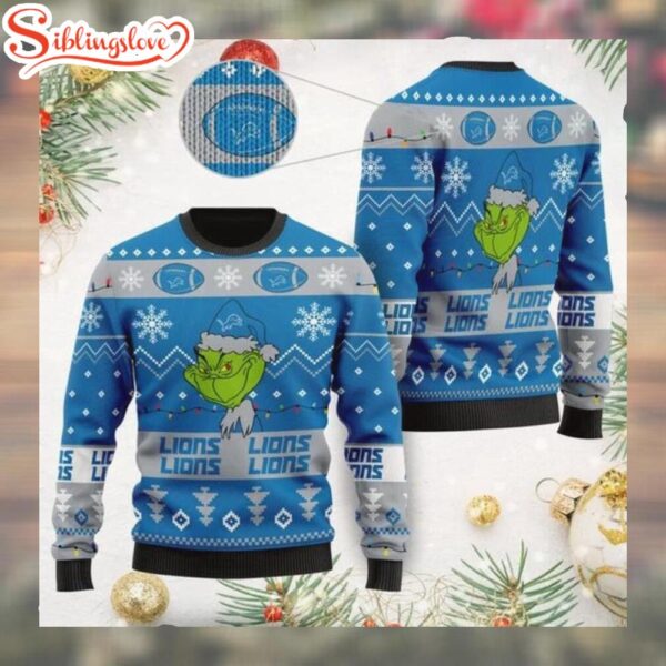 Detroit Lions American NFL Grinch Merry Christmas Sweater