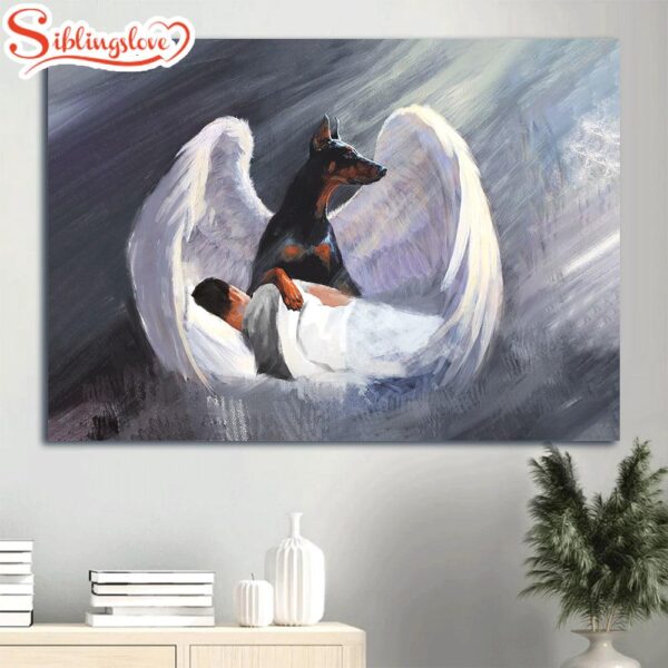 Doberman Doberman Dog Big Wings Beautiful Night Canvas Gift For Doberman Lover Canvas Wall Art