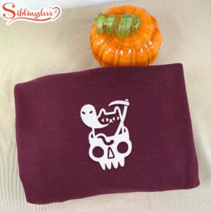 Doom Cat Halloween Embroidered Sweatshirt Fashion Style