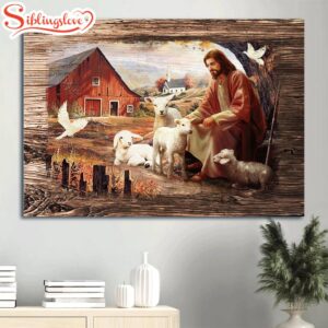 Dove Jesus Painting Peaceful Farm…