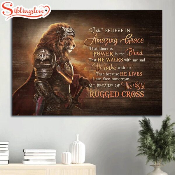 Esus Amazing Warrior King Of Kings Lion Drawing I Still Believe In Amazing Grace Canvas Wall Art