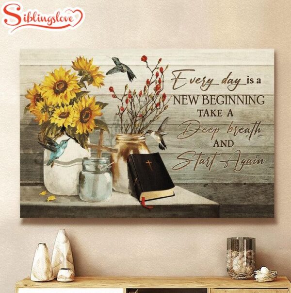 Every Day Is A New Beginning Jesus Canvas Wall Art