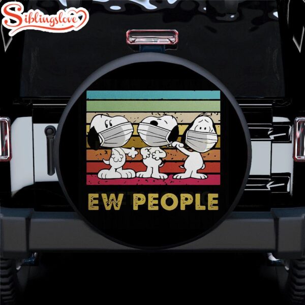 Ew People Snoopy Camping Car Spare Tire Covers Gift For Campers