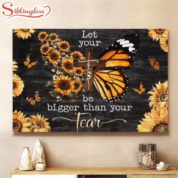 Faith Bigger Than Fear Butterfly Canvas Wall Art