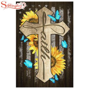 Faith Cross Butterfly Sunflower Faith…