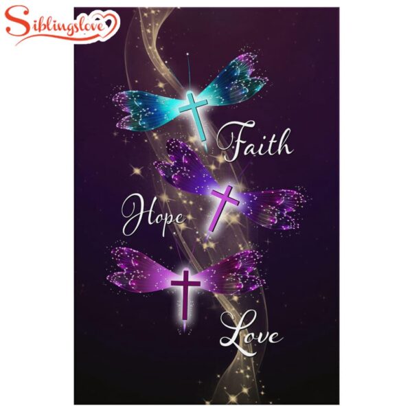 Faith Hope Love Dragonfly Canvas Wall Art Prints