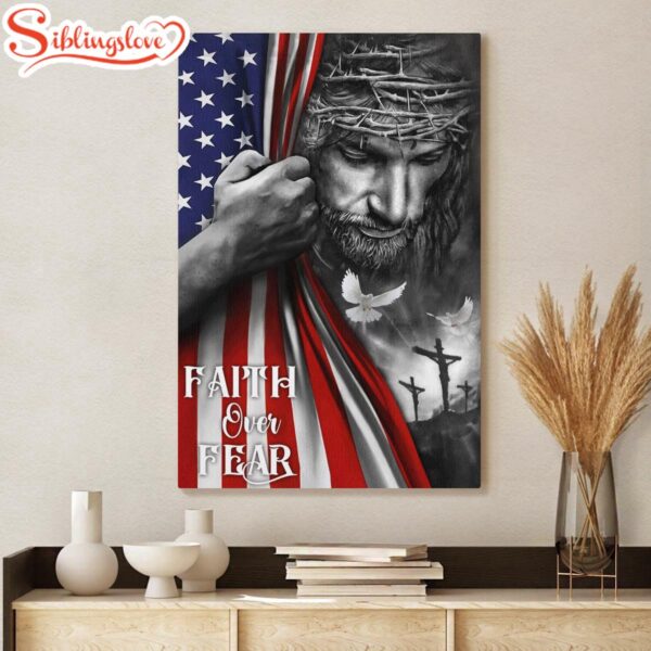 Faith Over Fear Canvas God Canvas  Christian Wall Art