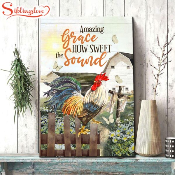 Farmhouse Style Amazing Grace How Sweet The Sound Canvas Art