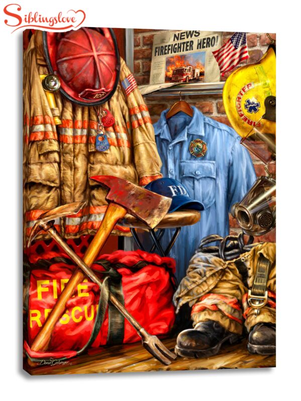 Firefighter Canvas Wall Art