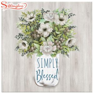 Floral Simply Blessed Canvas Wall…