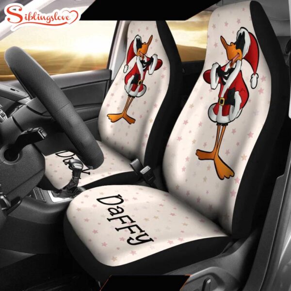 Funny Daffy Duck Cosplay Santa  Cartoon Seat Cover Car Decor