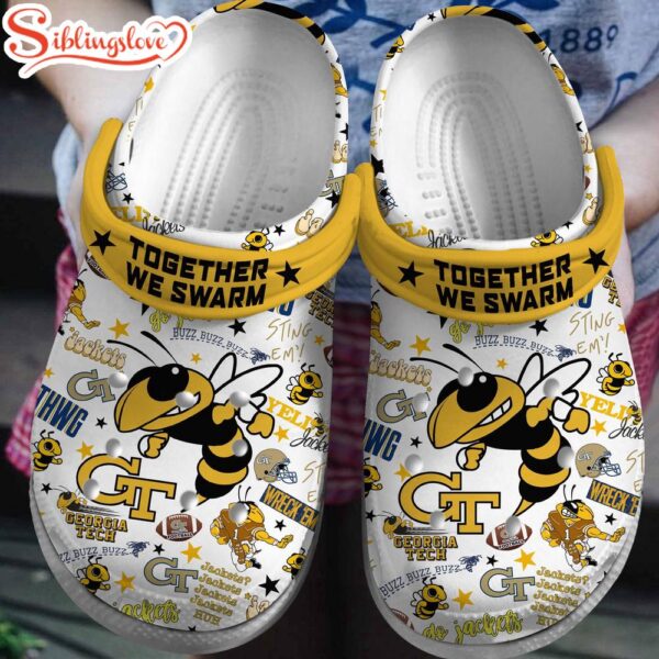 Georgia Tech Yellow Jackets NCAA Sport Clogs Shoes Comfortable For Men Women