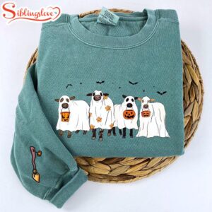 Ghost Cows Halloween Embroidered Sweatshirt…