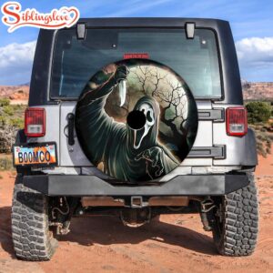 Ghostface Horror Scream Happy Halloween Car Spare Tire Cover Gift For Campers