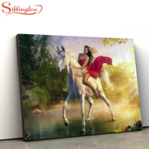 Girl And Unicorn Horse Painting…